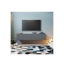 Mueble TV para Pared Color Antracita-Roble 140x31.5x29.5 cm - 2 Puertas Estilo Moderno.