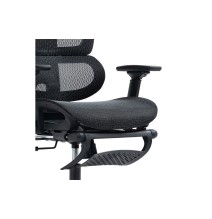 Silla de Oficina Manager con Reposapiés - Premium Quality Mesh - Negro - 124/116 x 67 x 62 cm.