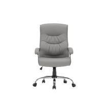 Silla de Oficina Estilo Manager en Piel Sintética Gris - 120/110x74x65 cm, Elegancia y Comodidad