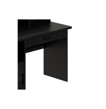 Mesa de Trabajo Color Negro en MDF, 120x60x95.5cm - 2 Cajones y Estantes para Organización Eficiente