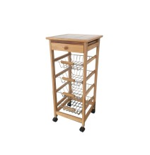 Carrito Verdulero Frutero Cocina 4 cestas y Cajon cubertero 2 miel