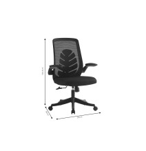 Silla de Oficina Ergonómica con Malla de Tela Gris, Reposabrazos y Gran Resistencia - 100/90x52x50 cm, Comodidad y Durabilidad